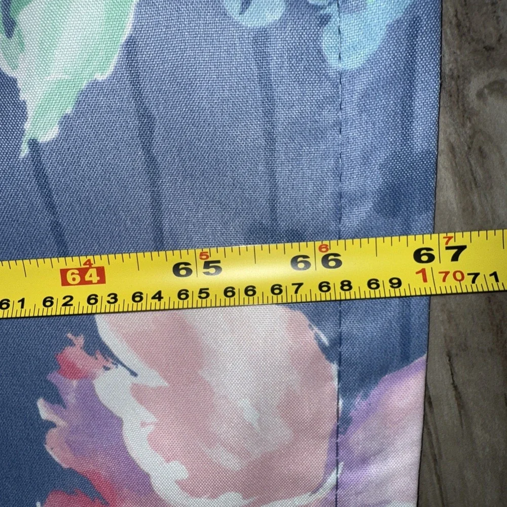 Vintage Hygiene Industries Shower Curtain Blue Pink Floral Kitschy USA 67X71